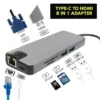 USB Type C Adapter with 4K HDMI Port Ethernet RJ45 (8 ports)