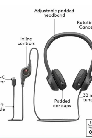 Logitech H390 USB-C Headset with Noise Cancelling Mic