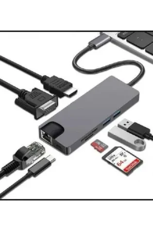USB Type C Adapter with 4K HDMI Port Ethernet RJ45 (8 ports)